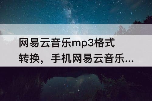 网易云音乐mp3格式转换，手机网易云音乐mp3格式转换