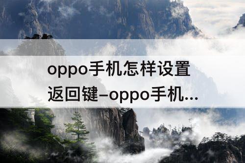 oppo手机怎样设置返回键-oppo手机怎样设置返回键在桌面