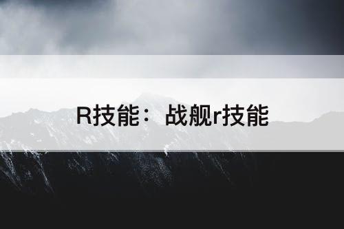 R技能：战舰r技能