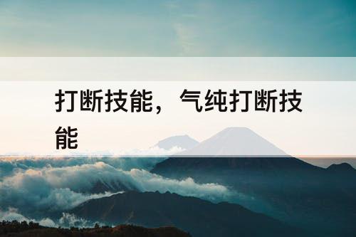 打断技能，气纯打断技能