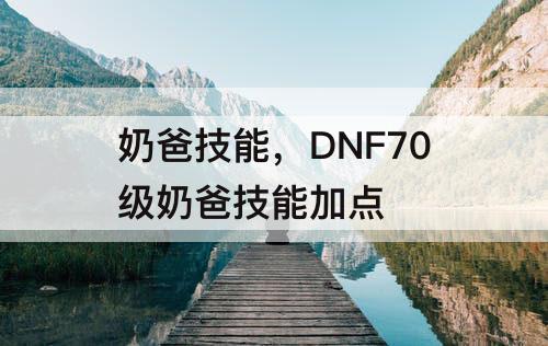 奶爸技能，DNF70级奶爸技能加点