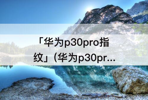 「华为p30pro指纹」(华为p30pro指纹解锁怎么设置有屏幕的中间)