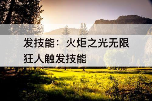 发技能：火炬之光无限狂人触发技能