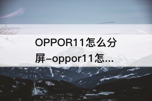 OPPOR11怎么分屏-oppor11怎么分屏操作方法