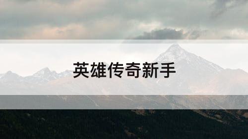 英雄传奇新手