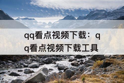 qq看点视频下载：qq看点视频下载工具