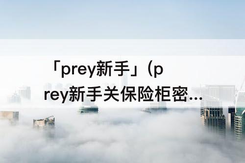 「prey新手」(prey新手关保险柜密码)