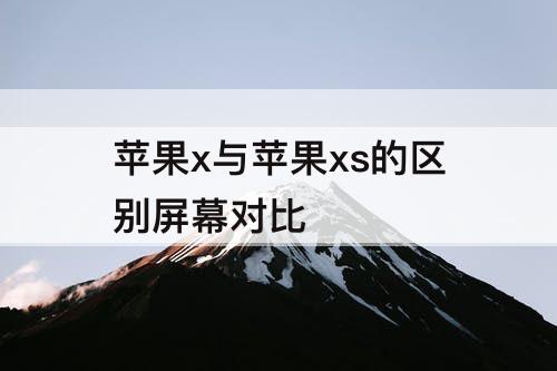 苹果x与苹果xs的区别屏幕对比