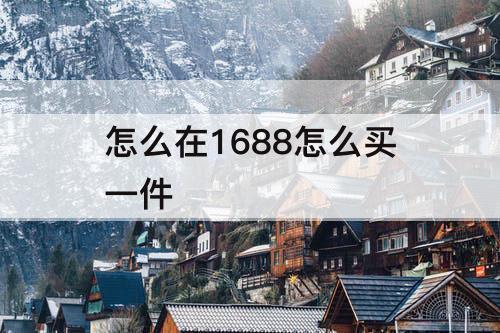 怎么在1688怎么买一件