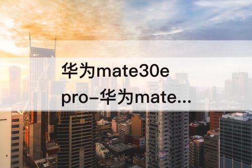 华为mate30e pro-华为mate30e pro图片