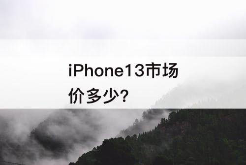iPhone13市场价多少?
