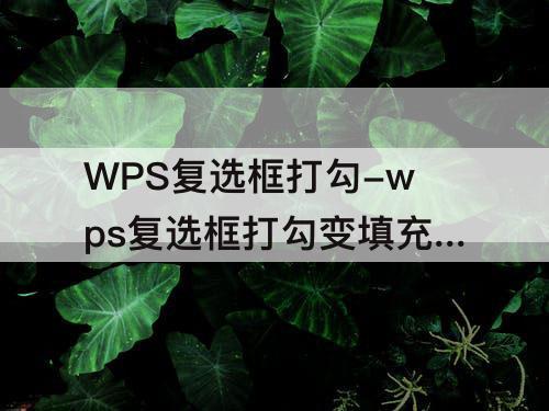 WPS复选框打勾-wps复选框打勾变填充颜色