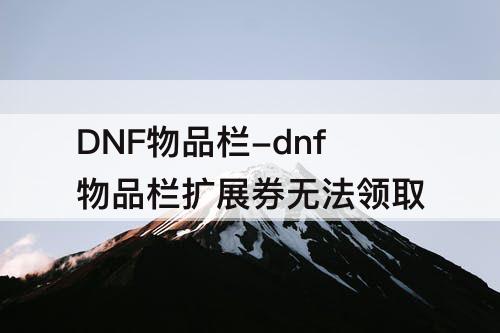 DNF物品栏-dnf物品栏扩展券无法领取