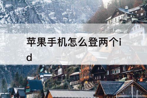 苹果手机怎么登两个id