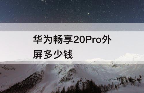 华为畅享20Pro外屏多少钱