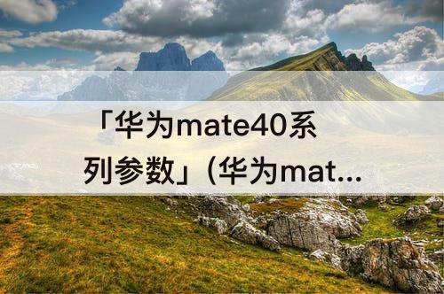 「华为mate40系列参数」(华为mate40系列参数详细参数表)