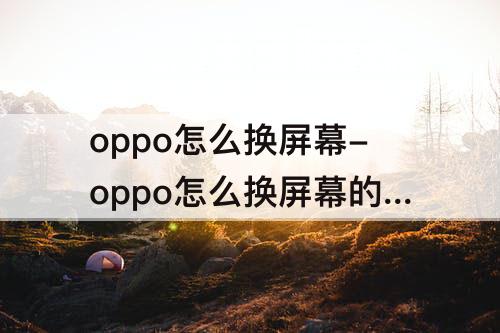 oppo怎么换屏幕-oppo怎么换屏幕的翻页方式