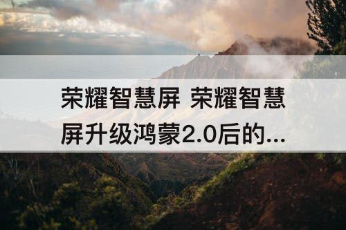 荣耀智慧屏 荣耀智慧屏升级鸿蒙2.0后的界面