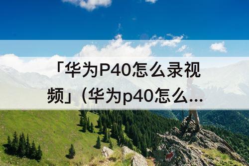 「华为P40怎么录视频」(华为p40怎么录视频好看)