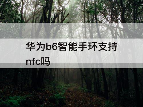 华为b6智能手环支持nfc吗