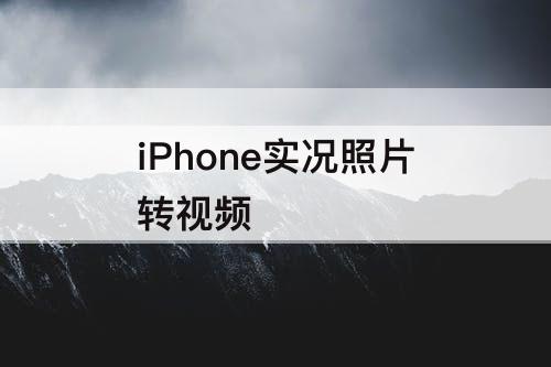 iPhone实况照片转视频
