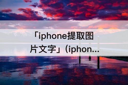 「iphone提取图片文字」(iphone提取图片文字怎么开)