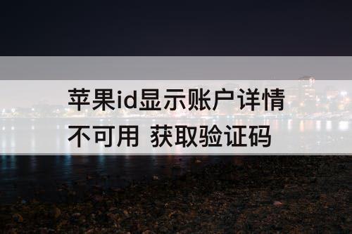 苹果id显示账户详情不可用 获取验证码