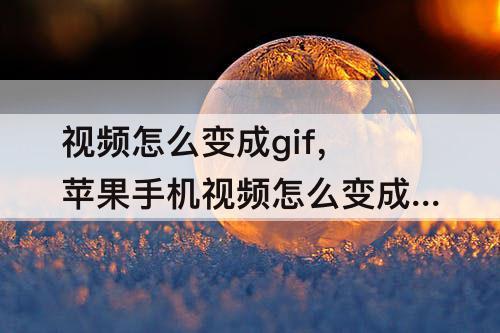 视频怎么变成gif，苹果手机视频怎么变成gif