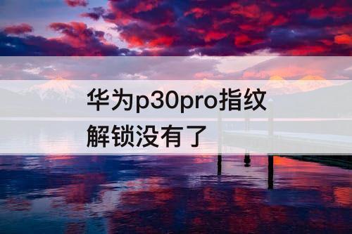 华为p30pro指纹解锁没有了