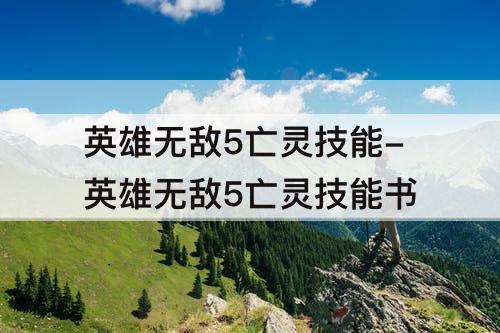 英雄无敌5亡灵技能-英雄无敌5亡灵技能书
