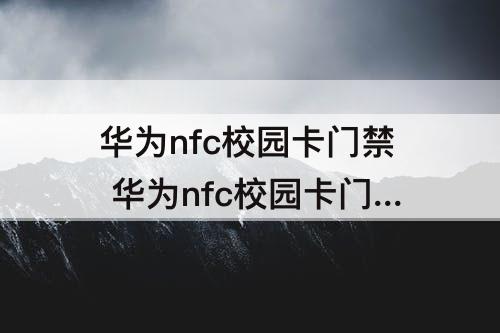 华为nfc校园卡门禁 华为nfc校园卡门禁 复制卡号