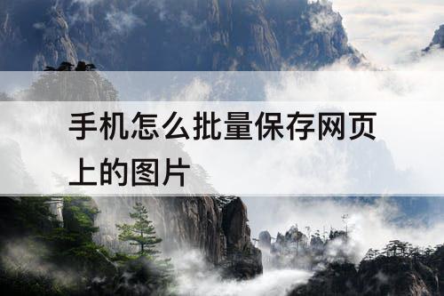 手机怎么批量保存网页上的图片