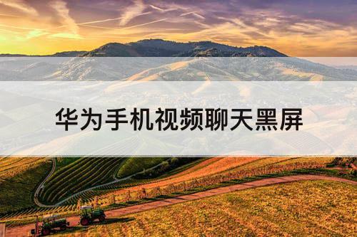 华为手机视频聊天黑屏