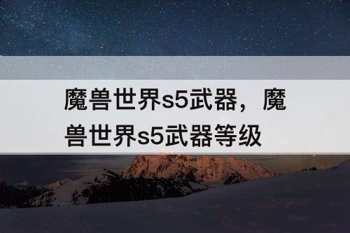 魔兽世界s5武器，魔兽世界s5武器等级