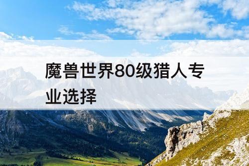 魔兽世界80级猎人专业选择