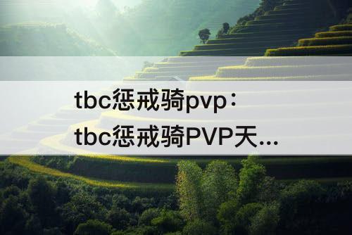 tbc惩戒骑pvp：tbc惩戒骑PVP天赋