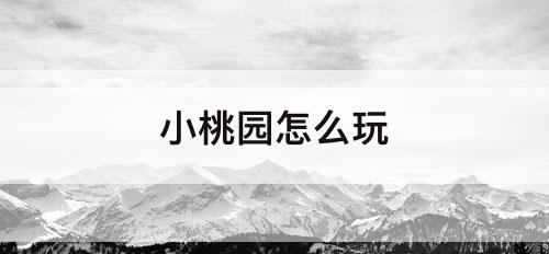 小桃园怎么玩