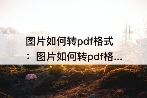 图片如何转pdf格式：图片如何转pdf格式的文件免费