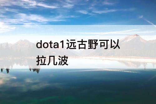 dota1远古野可以拉几波