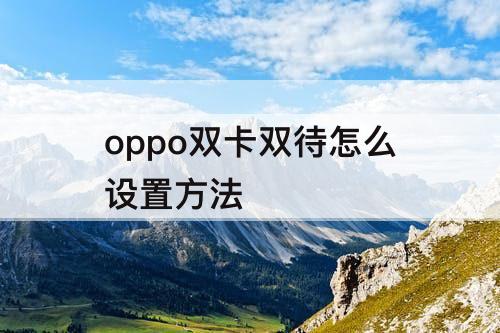 oppo双卡双待怎么设置方法