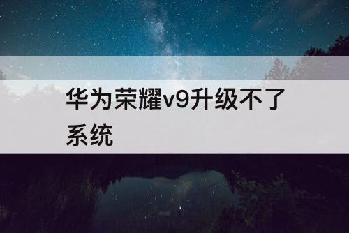 华为荣耀v9升级不了系统