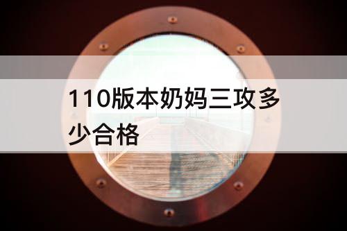 110版本奶妈三攻多少合格