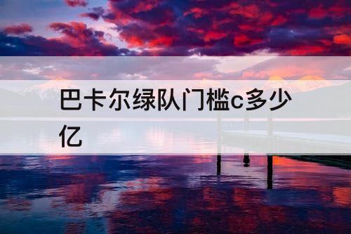 巴卡尔绿队门槛c多少亿