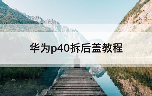 华为p40拆后盖教程