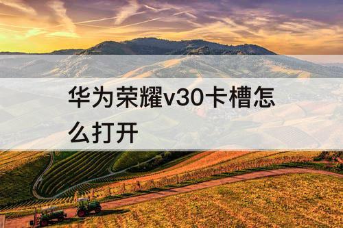 华为荣耀v30卡槽怎么打开