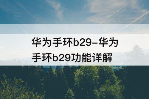 华为手环b29-华为手环b29功能详解
