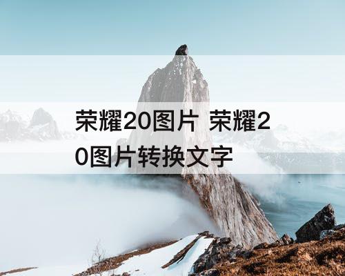 荣耀20图片 荣耀20图片转换文字