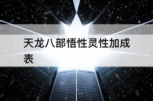 天龙八部悟性灵性加成表