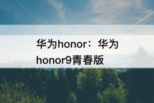 华为honor：华为honor9青春版