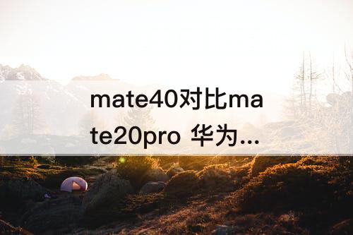 mate40对比mate20pro 华为mate40对比mate20pro
